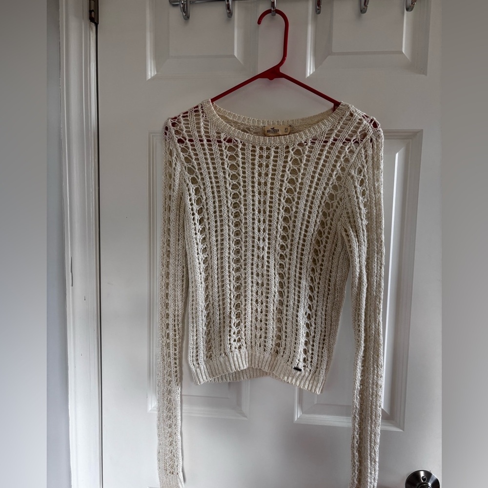 Hollister Ivory Open-Knit Sweater